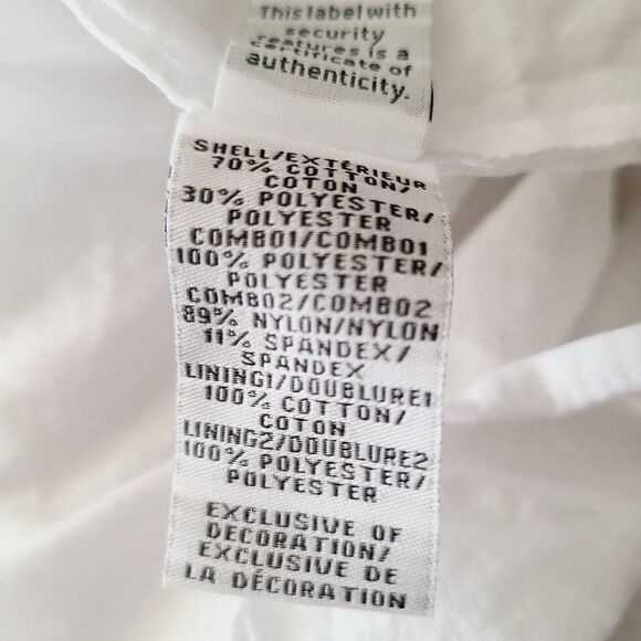 Diane Von Furstenberg Dress 2 White Eyelet Gold Metallic Embroidered Tiered Mini - Picture 8 of 8